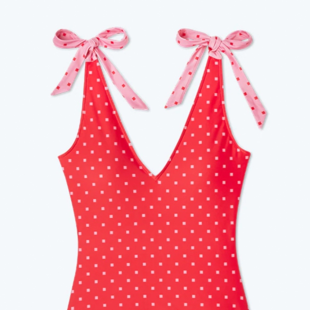 Summersalt | The Tie Backflip | Square Dot in Hibiscus & Flamingo | Size 4